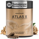 Essencraft Atlas X Testosterone Supplement for Men – 10-in-1 Natural Testosterone Booster & Muscle Booster w/Shilajit, Zinc, Tongkat Ali, & More (120 Capsules)