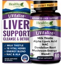 Liver Cleanse Detox " Repair – 28-in-1 Liver Support - Milk Thistle Dandelion NAC Alpha Lipoic Acid Artichoke " Reishi Chaga Turquía Tail Mushroom – Active Liver Health Supplement, 1540mg (60 Capsules)