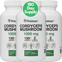 PriSTINE'S Cordyceps Mushroom (3 Pack) 1000 MG - Athletic Performance, Endurance &amp; Immunity Adaptogen Capsule Suplemento - 180 Day Supply - Anti Aging Support Antioxidant