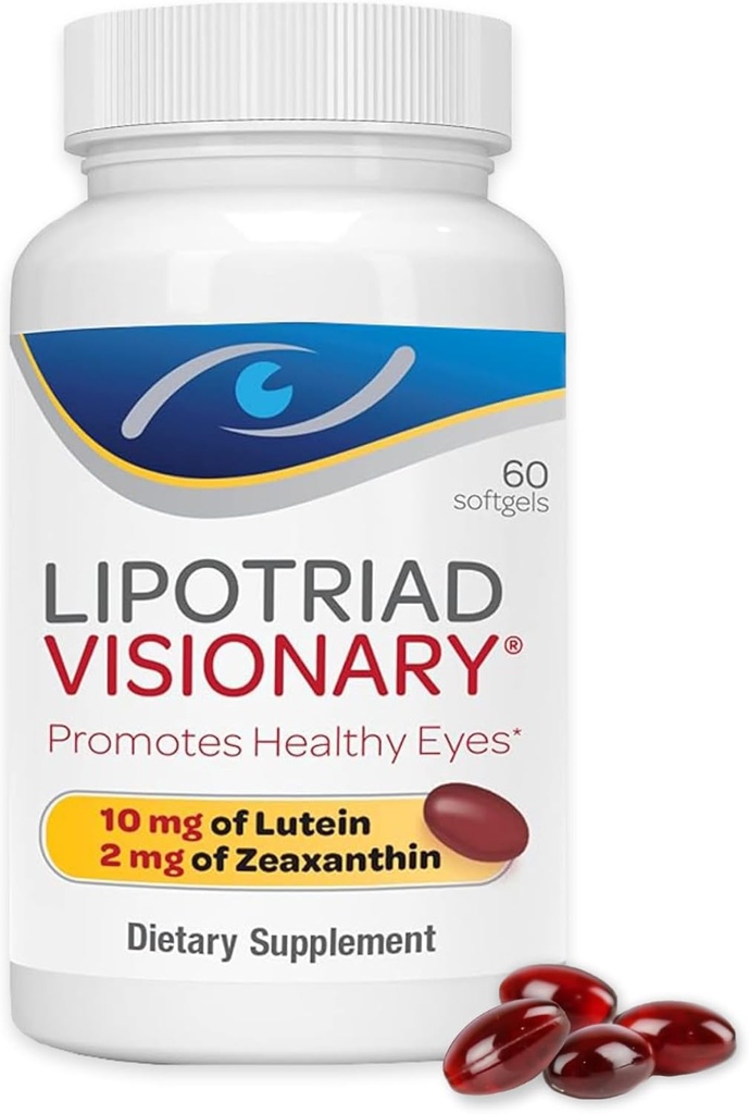Lipotriad Visionary Eye Vitamins – 60 cápsulas – Lutein y Zeaxanthin Suplementos con otros AREDS 2® Ingredientes para apoyar la salud de los ojos
