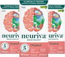NEURIVA Original Brain Supplement for Memory, Focus " Concentration + Learning " Accuracy with Clinically Tested Nootropics Phosphatidylserine and Neurofactor, Caffeine Free, 30 Capsules (3 Pack)