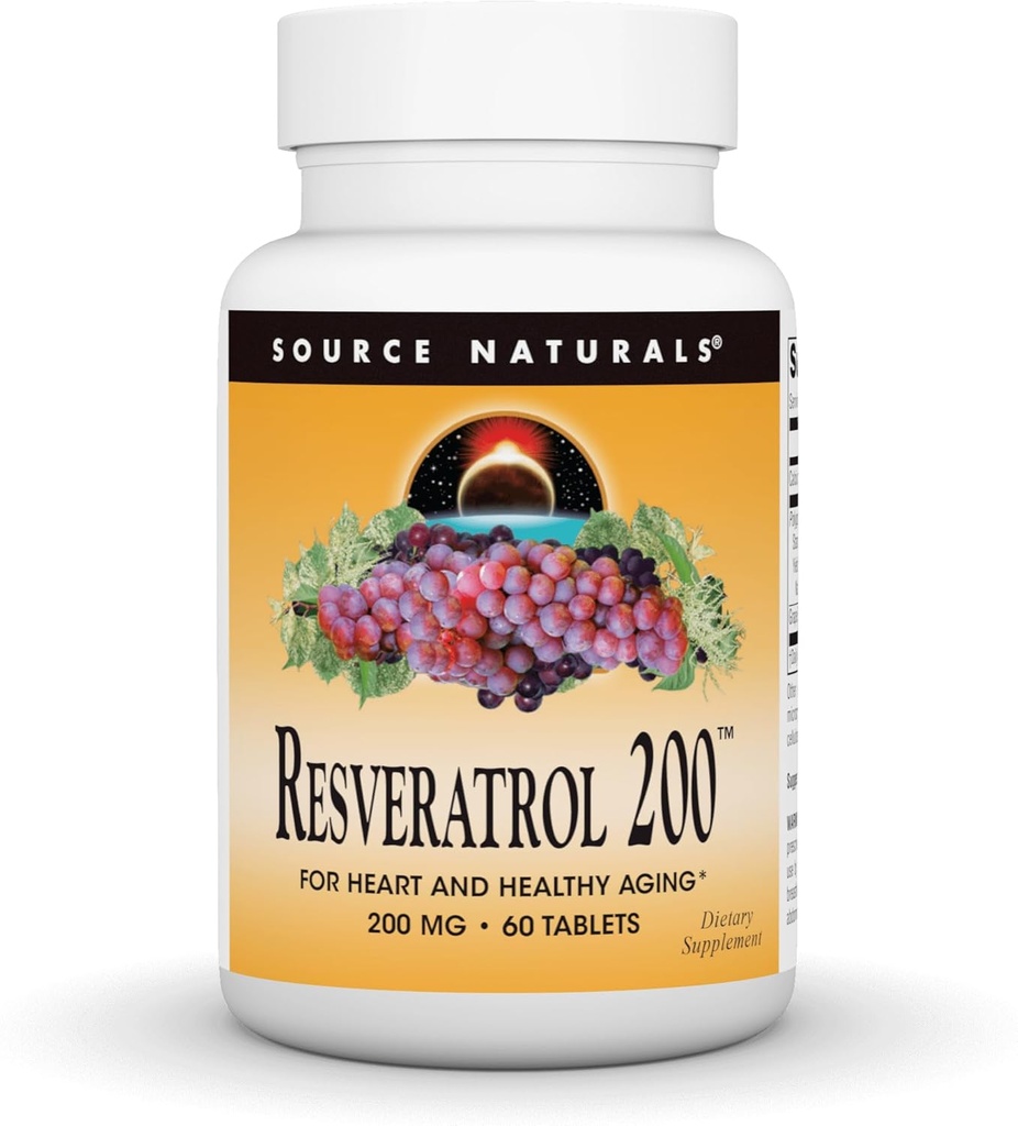 Fuente Natural Resveratrol, para el envejecimiento cardíaco y saludable* 200 mg - 60 Tablas