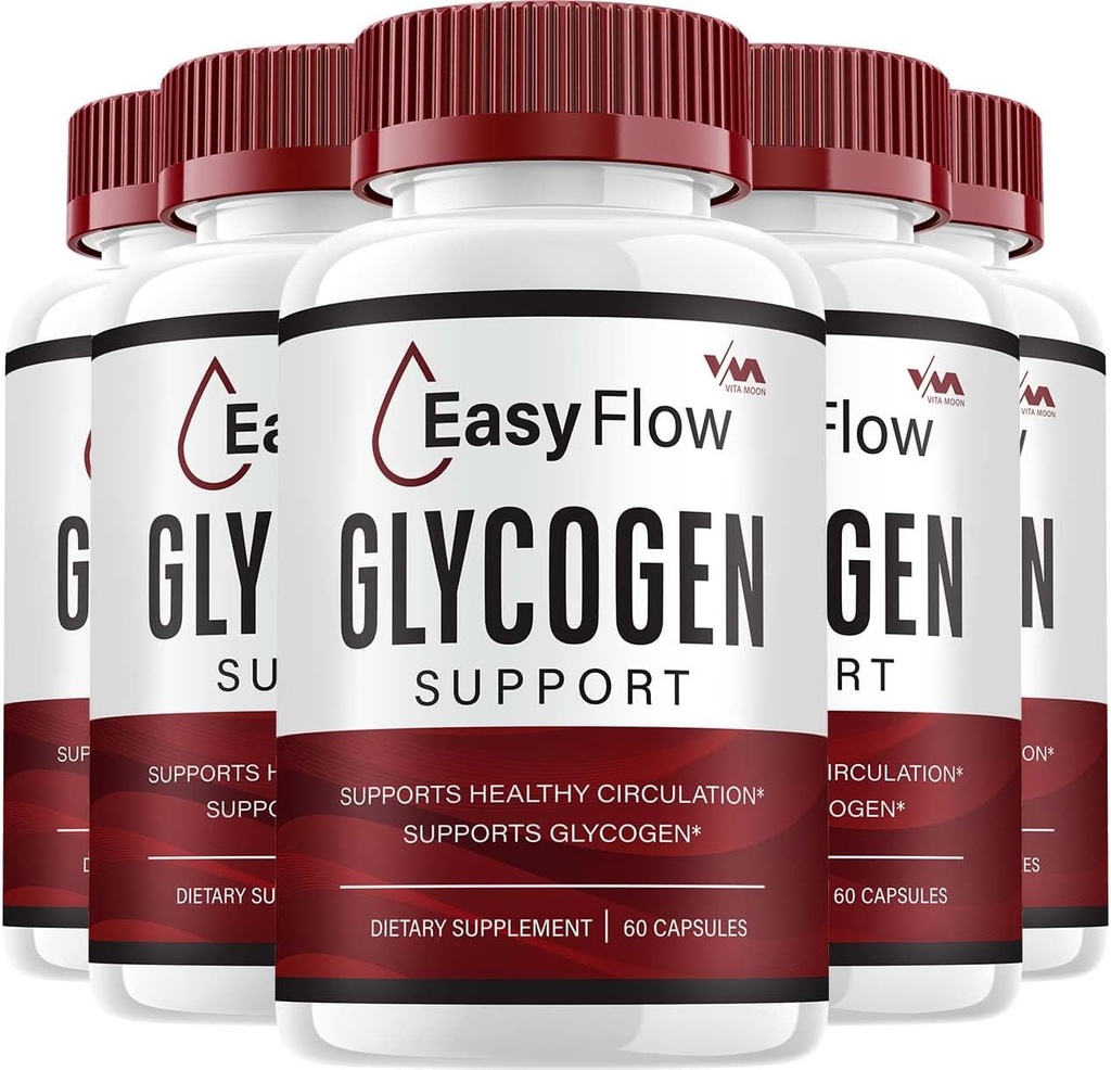 (5 Pack) EasyFlow Glycogen – Easy Flow Capsule Cleaner, EasyFlow Pills, Advanced Formula for General Wellness, Easy Flow Glycogen Reviews, 300 cápsulas