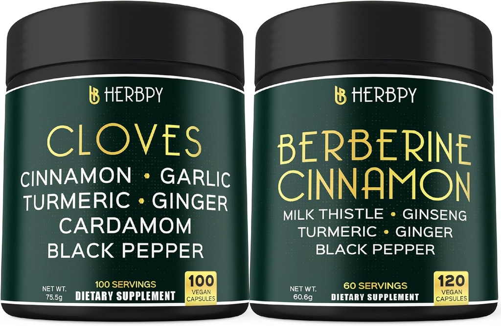 Bundle 7in1 Cloves Suplemento &amp; 7in1 Berberine HCl 97% Suplemento