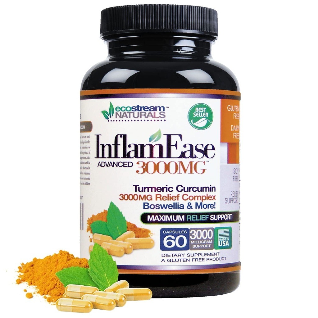 InflamEase, Day or Night Use - Sin gluten, 60 cápsulas vegetarianas (paquete mayo Vary)