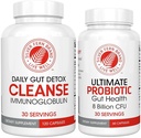 Silver Fern Gut Rehab Kit - 30 Day Supply - Cleanse Daily (1 Botella = 120 cápsulas) & Ultimate Probiotic (1 Botella = 60 cápsulas) - Inmunoglobulinas " Spore Forming Probiotics