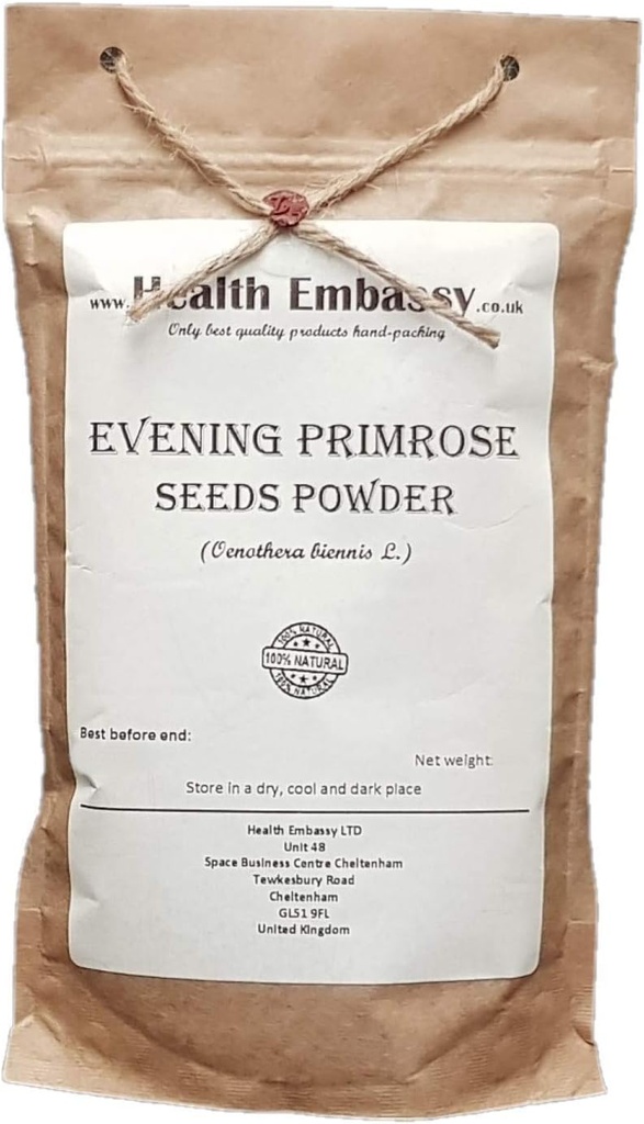 Health Embassy Evening Primrose Seeds Powder ← Oenothera biennis L Silencio (50g)