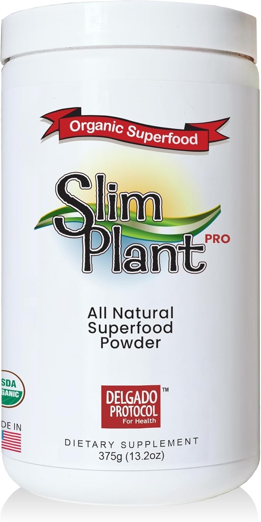 SlimPlant Pro - All Natural Superfood Protein Powder w / 35 Vitaminas, Minerales, e Ingredientes de todo tipo alimentario (13,2 onzas)