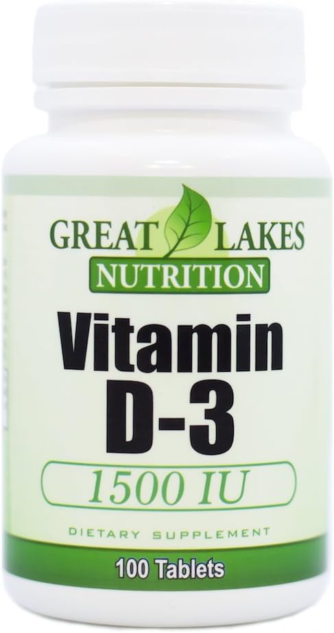 Vitamina D-3 con alta potencia 1.500 UI (3 Pack) Ø Regulates Immune Función, soporta los huesos saludables (3) 100 Cuenta por GL Nutrition