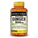 MASON NATURAL Whole Herb Ginger 500 mg, 2 Month Supply, Natural Herbal Supplement, 60 Capsules
