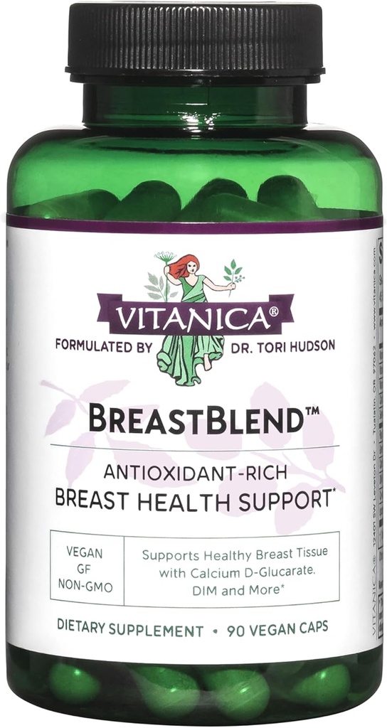 Vitanica BreastBlend, Asistencia para el cuidado de la mama, Vegan, 90 cápsulas