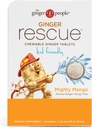Los Ginger People Ginger Rescue® Chewable Tablets Drug Free Digestive Health, 5.5 oz Chewable Tablets, Mighty Mango Flavor, Kid Friendly, 0.55 Oz, 24 Cuenta (Pack of 1)