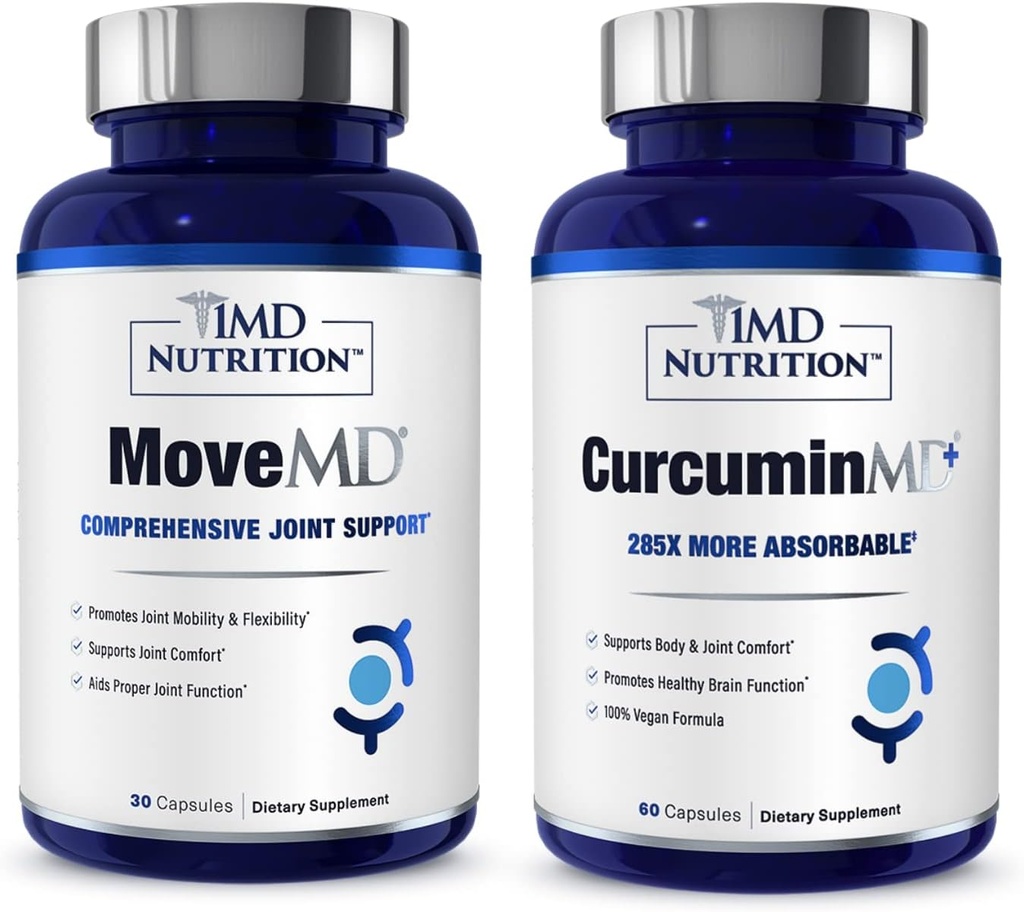 1MD Nutrición MoveMD " CurcuminMD Plus Bundle tóxico Doctor Formulado con Collagen, Turmeric Curcumin y Boswellia Serrata