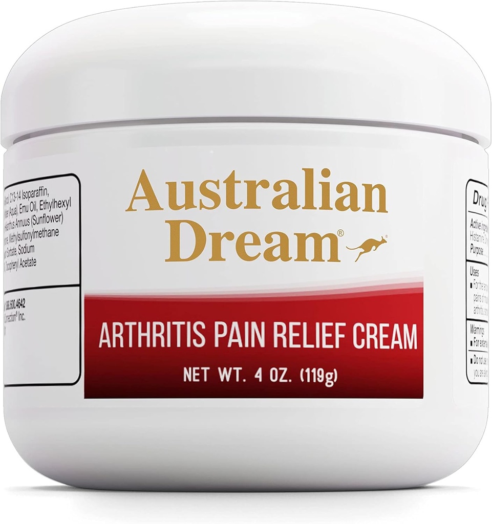 Artritis del sueño australiano Crema de alivio del dolor - calmante " no irritante - potente artritis tópica alivio del dolor - bueno para dolores musculares o articulaciones - 4 oz Jar