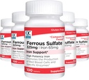 Opciones de calidad Hierro 65 mg (325 mg Sulfato ferroso) Suplemento de apoyo de hierro de alta potencia Tablas de suplemento en botellas de 100 condes (5 Pack)