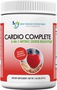 Cardio Complete - Heart Health Support Powder Supplement - 3-in-1 Nitric Oxide Booster con 5,000 L-Arginine, 1000mg L-Citrulline, y Hawthorn Berry
