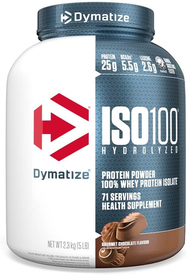 Dymatize Nutrition ISO 100, Whey Protein Powder, Gourmet Chocolate, 5 libras