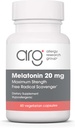 Grupo de Investigación de Alergia Melatonin 20mg - Melatonina Pura, Fuerza Extra para Adultos, Ayuda al sueño, Dosis Alta, Capsules Vegetarianos - 60 Conde