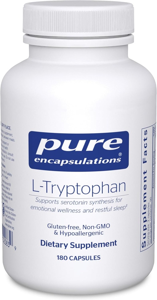 Pure Encapsulations L-Tryptophan ← Amino Acid Supplement for Relaxation, Serotonin Support, PMS, and Sleep*