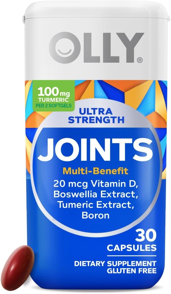 OLLY Ultra Joint Softgels, Extracto Boswellic, Turmeric, Vitamina D, Boron, 30 Day Supply - 30ct