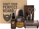 Cada hombre Jack Beard Grooming Kit for Hombre - Incluye Sandalwood Beard Oil & Beard Balm, Beard Brush, Wooden Dual-sided Comb, Trimming Scissors y Mustache Comb