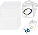 Caja de Joyería de Viajes Caja de Joyería transparente Libro de joyería Binder Bolsa para Pendientes, Anillos, Collar, Pulsera, Páginas internas y bolsas