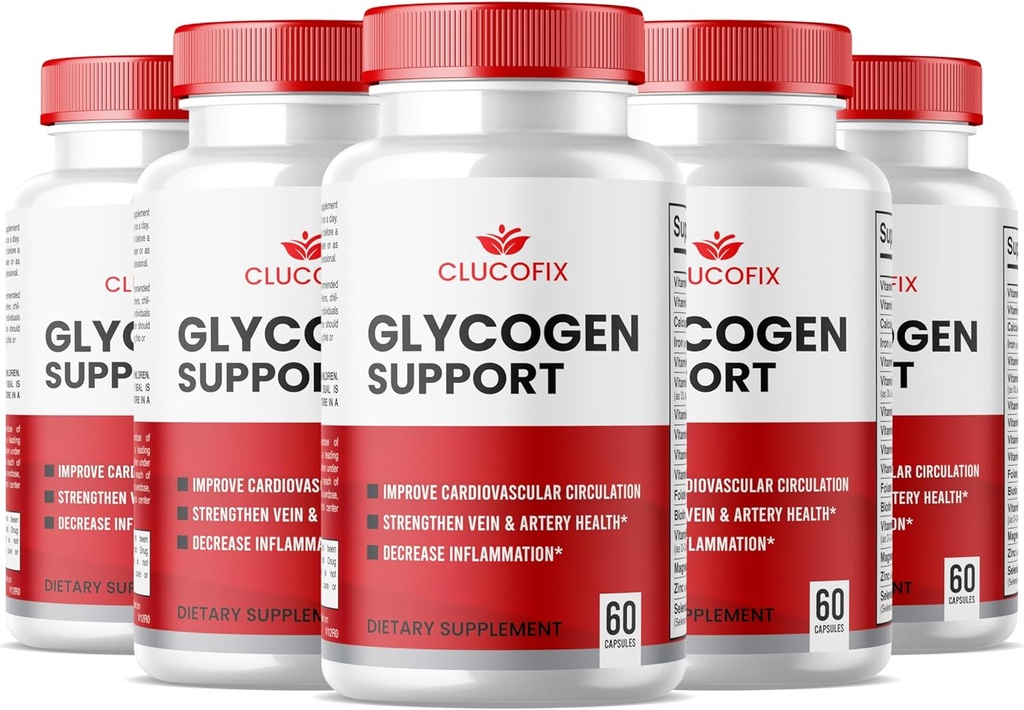 (5 Pack) ClucoFix Glycogen Support Capsules - ClucoFix Glycogen Health &amp; Wellness Multivitamin Support Suplementos Pills - ClucoFix Glycogen - ClucoFix Glyco Advanced Formula Support Reviews
