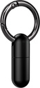 Micro Keychain Pill Holder Titanium Waterproof Mini Pill Container for Emergency Medicine,Travel Purse Pocket (Black)