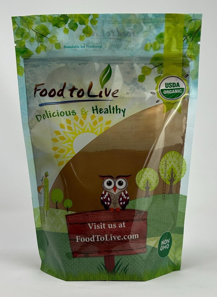 Comida para vivir Polvo de Setas de Chaga Orgánica, 1 Libra – Todos los Superalimentos Naturales Veganos para la Inmunidad y el Bienestar Holístico. Rico en Antioxidantes y Nutrient-Packed. No OGM. 100% puro. Kosher