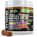 Travel Chews Nausea Relief for Dogs | Ginger L-Tryptophan Chamomile Passion Flower L-Theanine Peppermint Valerian Root Fennel Licorice Root Marshmallow Root Slippery Elm Melatonin Chew
