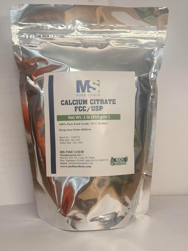 Calcio Citrate Powder - Calcio Citrate Suplemento, Calcio Citrate 1000mg - Gluten Gratis, 4500mg (1000mg Calcio) por Serving - 1 lb