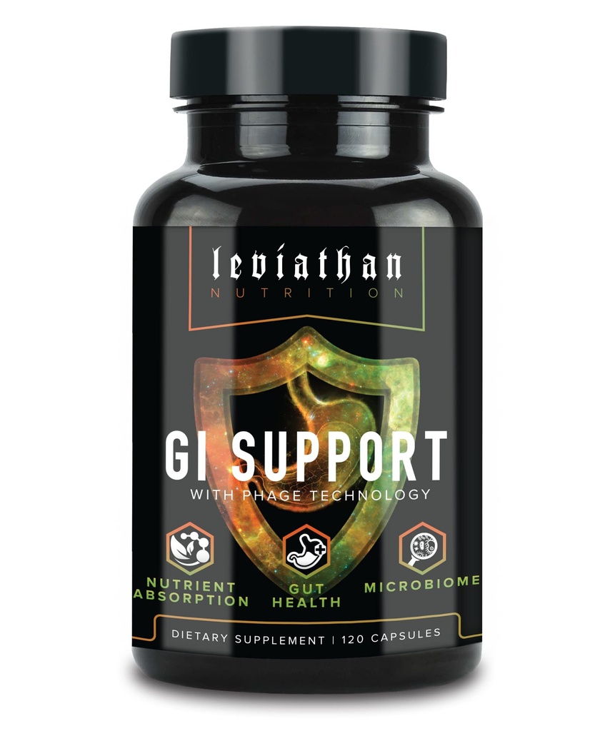 Leviathan Nutrition GI ← Promueve Salud Gut saludable " Bacterias Gut - MicroBiome Bloating Balance Probiotic " Intestinal Lining Health with Zinc-L-Carnosine, Butyrate, " DGL Supplement - 120 Capsules