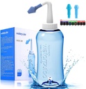 Darate Neti Pot Sinus Rinse Bottle, lavado de nariz Presión Rinse riego nasal para adultos " Kid BPA Gratis con termómetro de la pegatina (500ML)