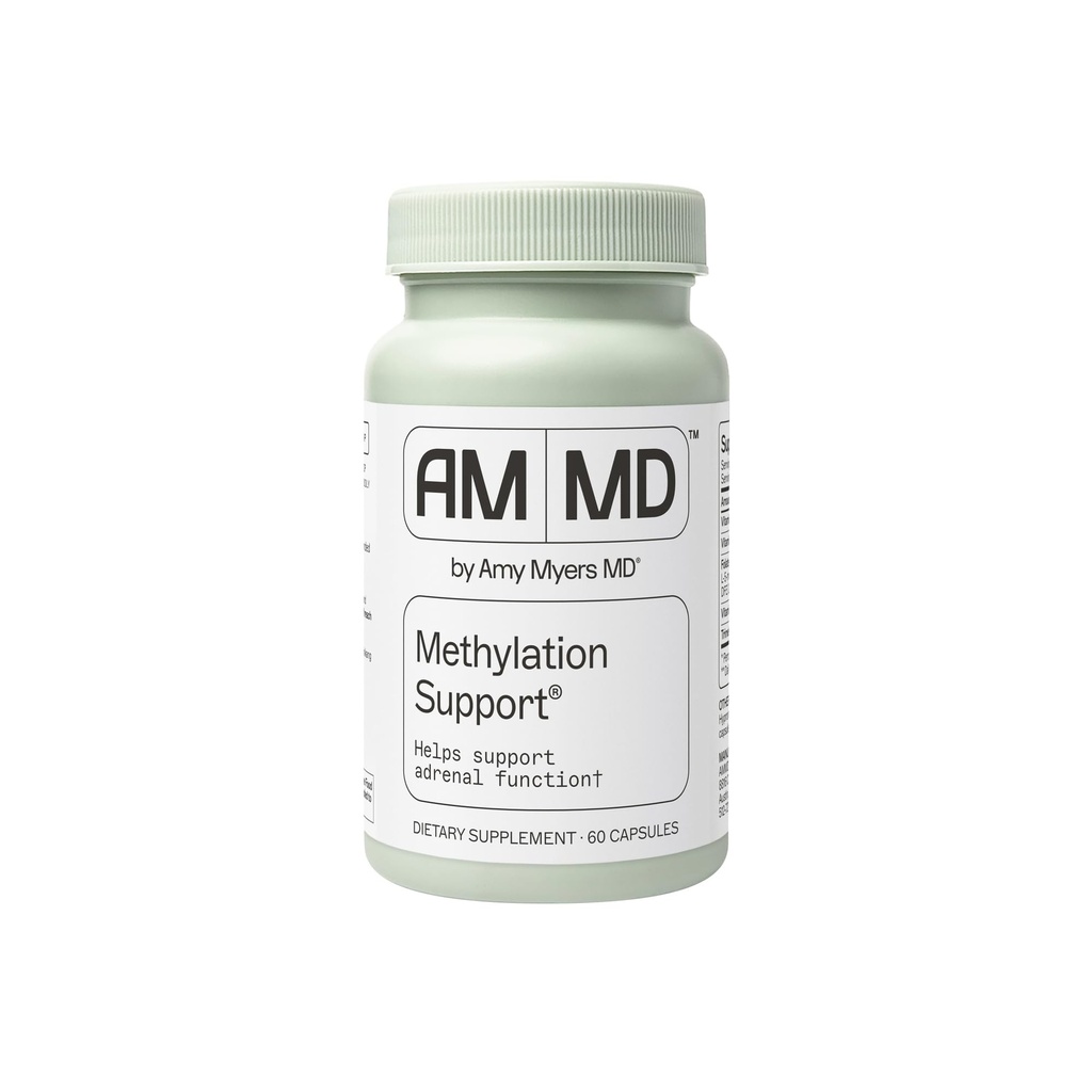 Amy Myers MD Methylation Support - MTHFR Supplement - Supports Adrenal Function, Gut & Liver Health - Contains Folate, Vitamin B12, B6 &amp; B2 - Non-Gluten-Free - 60 cápsulas (30 servidos)