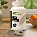 Suplemento de soporte de pulmón - Fórmula vegana con raíz de malvavisco, clorella, hoja de Ginkgo Biloba, musgo de mar irlandés " PAU D’Arco - limpieza profunda de pulmón, desintoxicación y apoyo inmunitario para adultos, 50 cápsulas