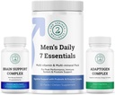 Wellness Hombres Brain Bundle - Complejo de Apoyo Cerebral, Hombres Daily 7 Essentials, y Complejo Adaptógeno