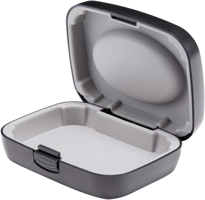 Hearing Aid Case Hard - Portable Protective Storage Case for BTE CIC IIC ITE (Black)