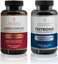 VITASEI Liver Cleanse Detox &amp; Repair, Liver Complex Capsules for Women &amp; Men (60 Capsules) + Testronix Booster for Men (60 Capsules)