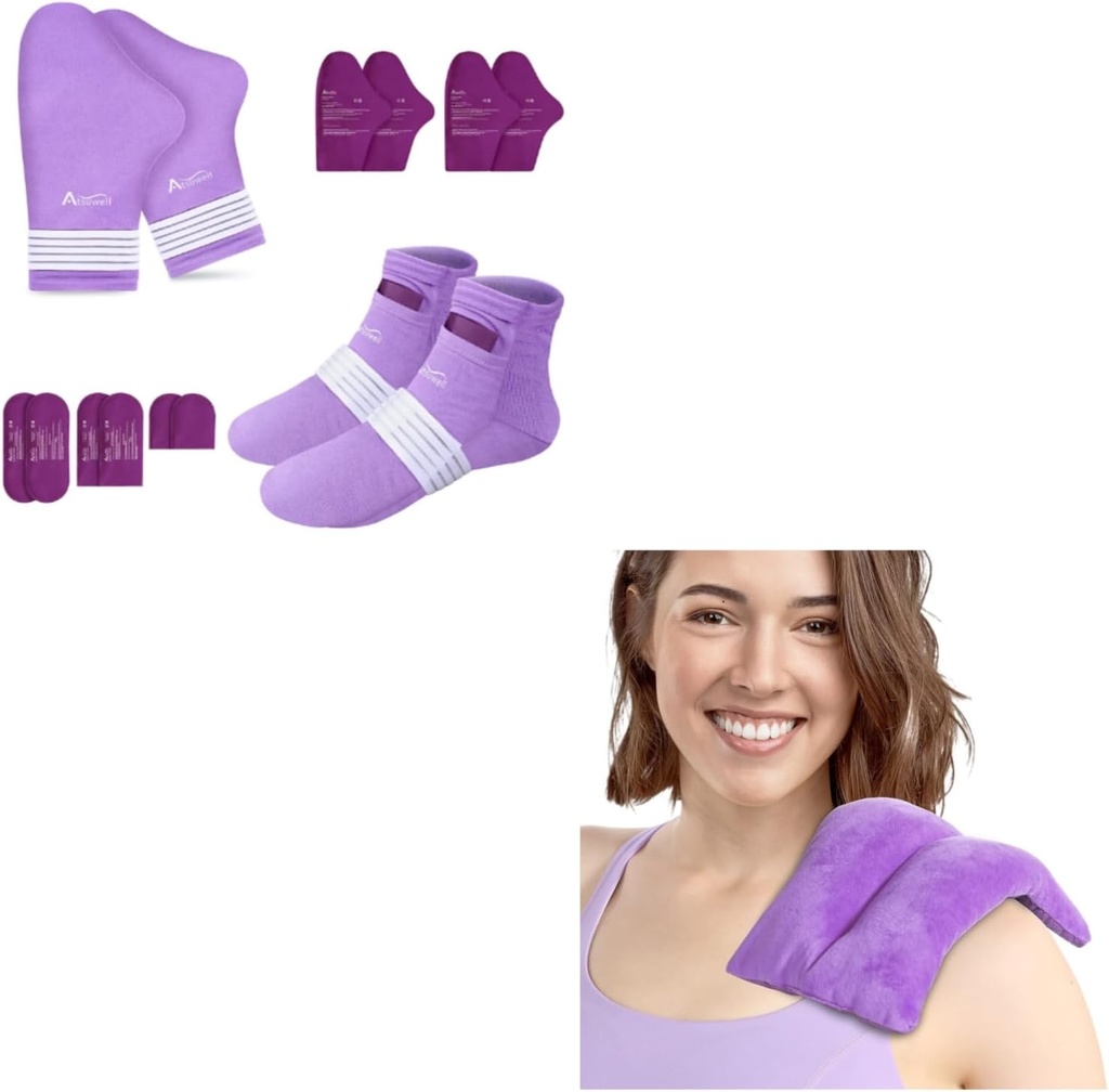 Atsuwell Chemotherapy Must Haves for Women and Men & 6 x 11 Heating Pad Microwavable for Cramps, Neck and Shoulders
