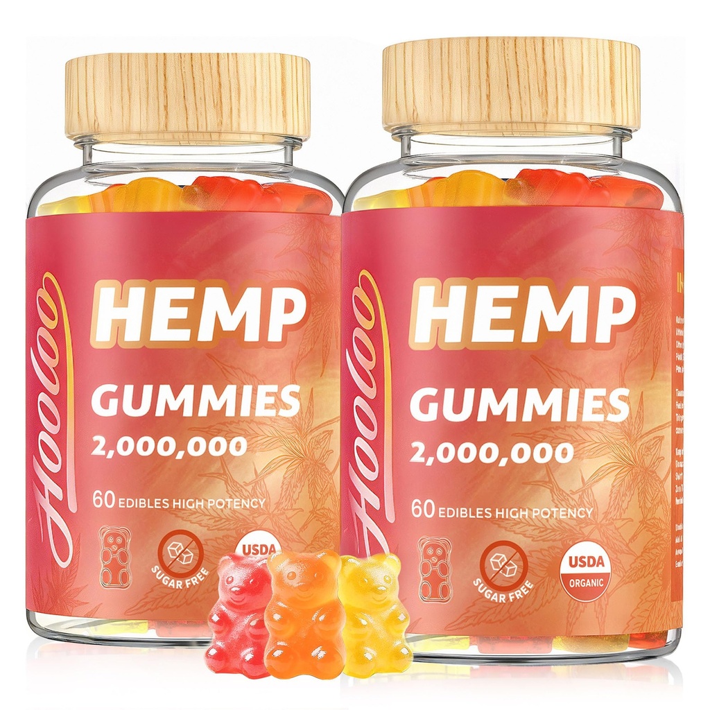 Guantes de cáñamo HOOLOO para adultos – alta potencia 2,000,000MG, 100% natural puro azúcar orgánico sin cáñamo frutas, hecho en EE.UU.