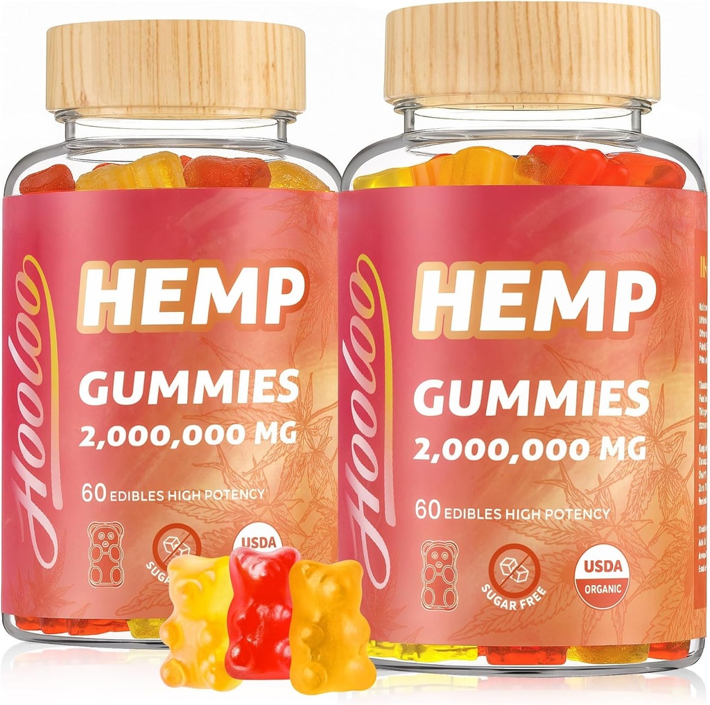 Guantes de cáñamo HOOLOO para adultos – alta potencia 2,000,000MG, 100% natural puro azúcar orgánico sin cáñamo frutas, hecho en EE.UU.
