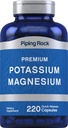 Piping Rock Potassium Magnesium Supplement ← 220 Capsules ← Non-GMO, Gluten Free Premium Complex