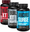 Jacked Factory N.O. XT Nitric Oxide Suplemento, Build-XT Muscle Builder, &amp; Androsurge Estrogen Blocker for Men