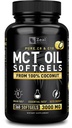 Zeal Naturals Pure MCT Oil Capsules - 3000mg, 360 Softgels |C10, C8 MCT Oil Unrefined Coconut | Energy Support & Brain Fuel Supplement | Gluten-Free