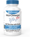 DrFormulas DHT Bloqueador para Hombres y Mujeres Silenciosos HairOmega Advanced Hair Growth Suplementos con Biotin 5000 mcg Silenciosos Pelo Píldoras Vitaminas, 45 Day Supply