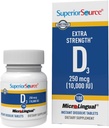 Fuente Superior Vitamina D3 10000 UI, Tablas MicroLinguales de Disuelva Rápido, 100 Cuenta, Ayuda a promover Huesos y Dientes Fuertes, Apoyo Inmunitario, Ayuda a mantener la función muscular saludable, No GMO