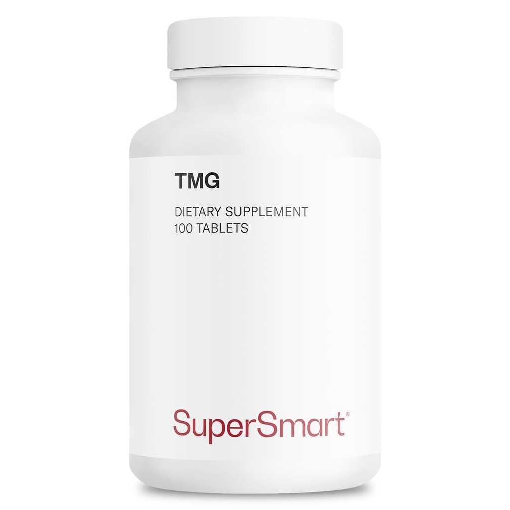 Supersmart TMG 2250mg per Day (High Strength) - TMG Trimethylglycine - Betaine Anhydrous Supplement | Non-GMO & Gluten Free - 100 Tablets