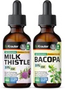 BIO KRAUTER Milk Thistle Tincture 2 Fl. Oz. " Bacopa Tincture 2 Fl. Oz.