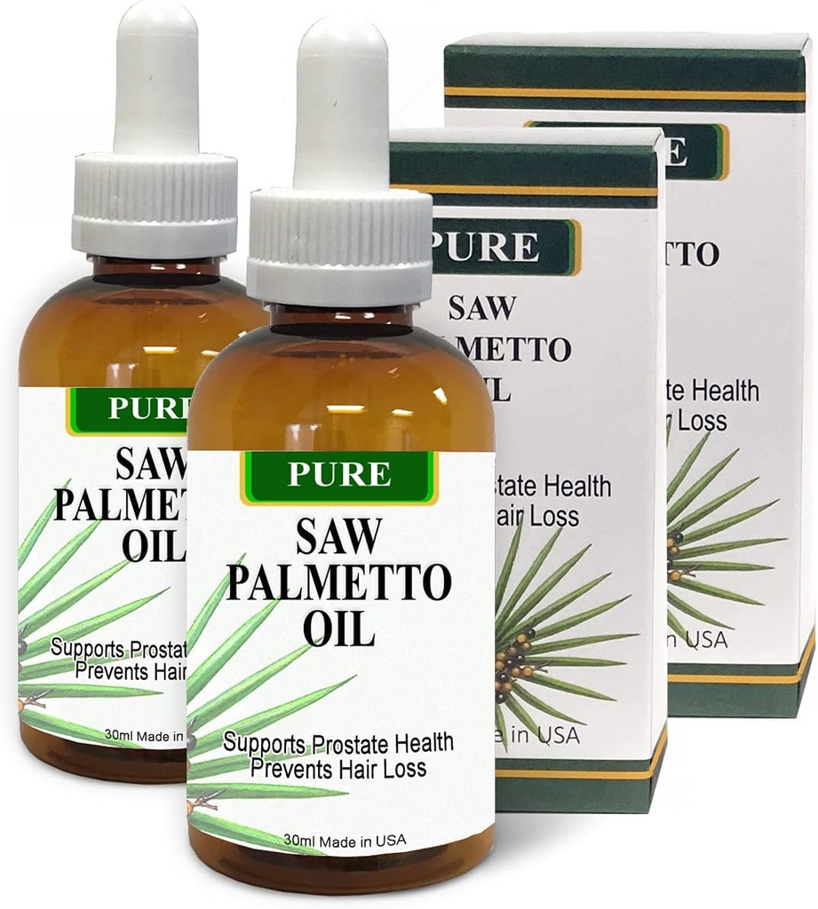 Pure Saw Palmetto Oil Organic Natural 60-90-day Supply A diferencia de los polvos ineficientes Soporte Salud de la próstata Mejor reducir la orina frecuente DHT Blocker Stop Hair Loss (2 Fl Oz)