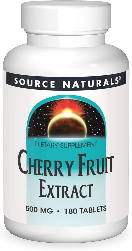 Fuente Naturales Extracto de frutas de cereza, Fuente Natural de flavonoides Eso actúa como antioxidantes*, 500 mg - 180 Tabletas